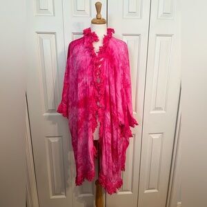 NWT Vibrant Pink Tie-Dye Kimono Coverup